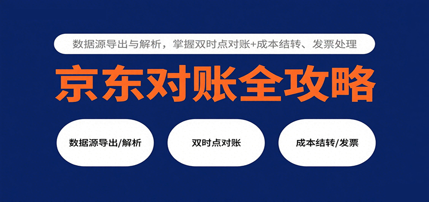 京东对账全攻略：数据源导出与解析，掌握双时点对账+成本结转、发票处理