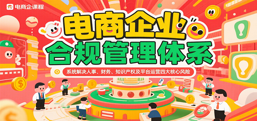 电商企业合规管理体系，系统解决人事、财务、知识产权及平台运营四大核心风险