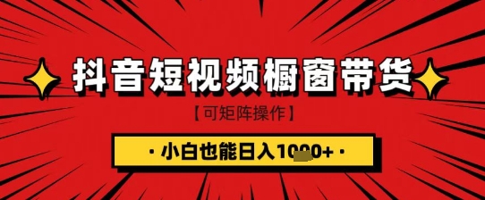 抖音短视频食品橱窗带货，小白轻松上手日入1k+