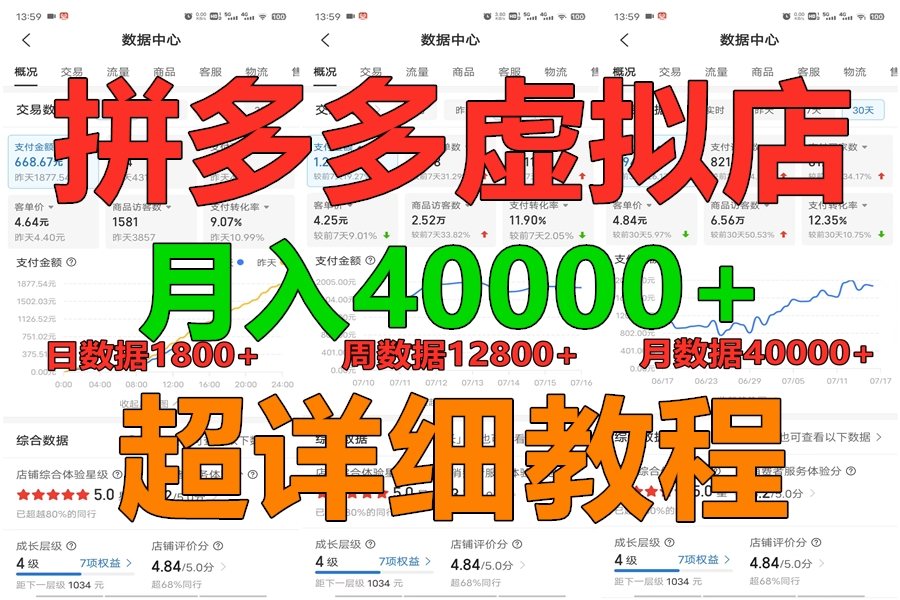 拼多多虚拟电商训练营月入40000+，全网最详细，你做你也行，暴利稳定长久_80楼网创