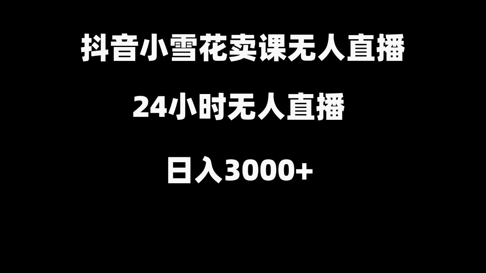抖音小雪花卖缝补收纳教学视频课程，无人直播日入3000+_80楼网创