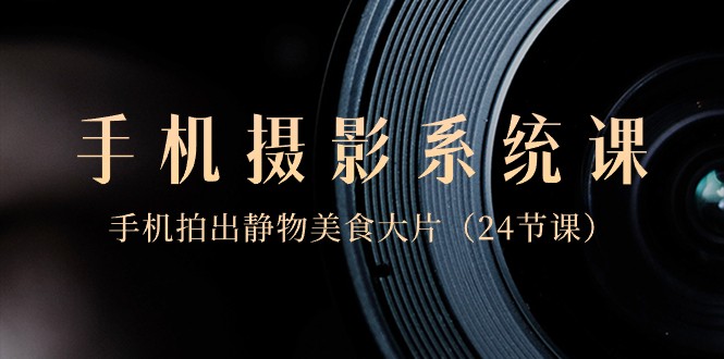 0基础手机摄影系统课，手机拍出静物美食大片（24节课）_80楼网创