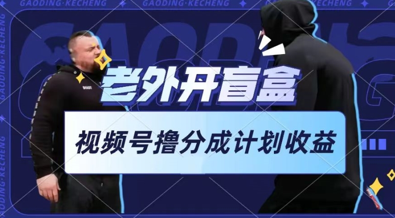 #原创                                                                                                 老外开盲盒视频，撸视频号分成计划收益，每天只需一小时，新手小白轻松上手_80楼网创