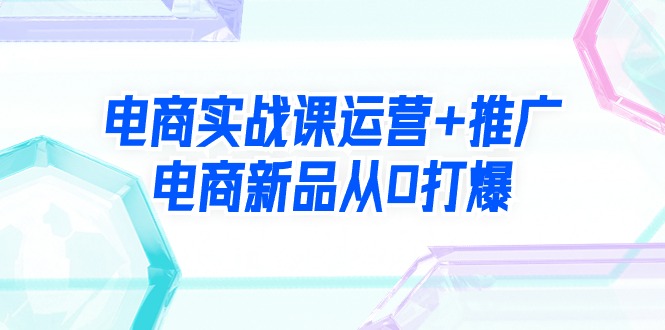 （9313期）电商实战课运营+推广，电商新品从0打爆（99节视频课）_80楼网创