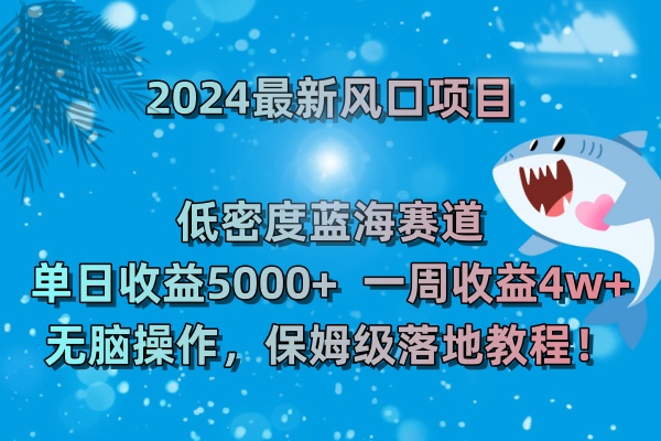 #原创                                                                                                 （8545期）2024最新风口项目 低密度蓝海赛道，日收益5000+周收益4w+ 无脑操作，保…