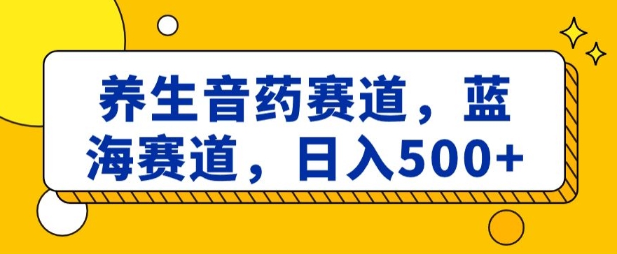 养生音药赛道，蓝海赛道，日入500+【揭秘】_80楼网创