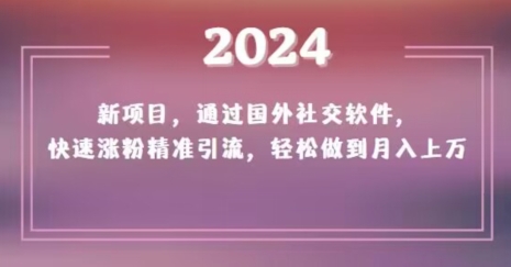 2024新项目，通过国外社交软件，快速涨粉精准引流，轻松做到月入上万【揭秘】_80楼网创