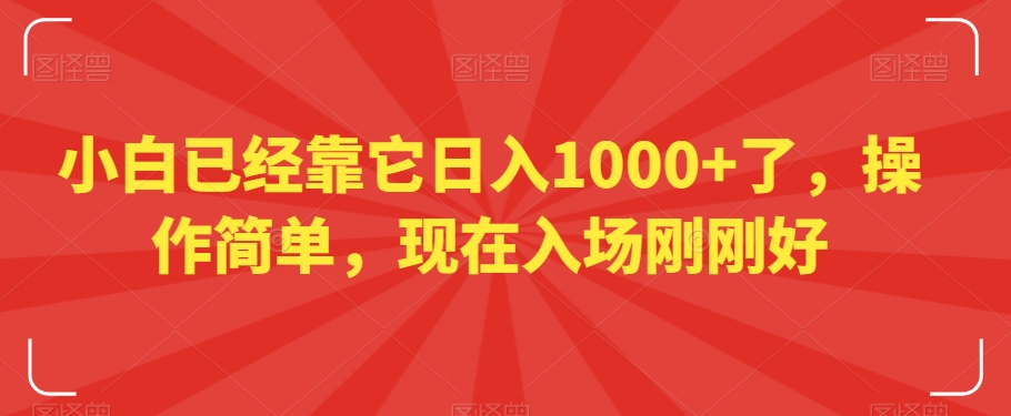 小白已经靠它日入1000+了，操作简单，现在入场刚刚好【揭秘】_80楼网创