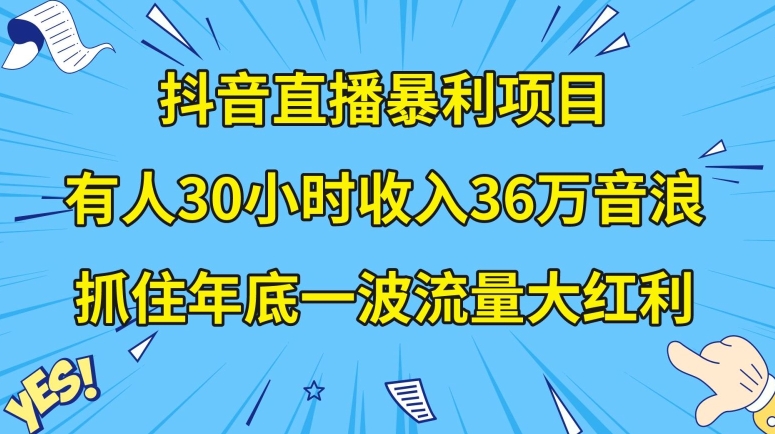 抖音直播暴利项目，有人30小时收入36万音浪，公司宣传片年会视频制作，抓住年底一波流量大红利【揭秘】_80楼网创