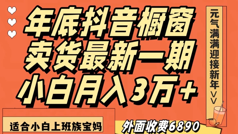 外面收费6890元年底抖音橱窗卖货最新一期，小白月入3万，适合小白上班族宝妈【揭秘】_80楼网创