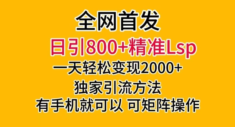 全网首发！日引800+精准老色批，一天变现2000+，独家引流方法，可矩阵操作【揭秘】_80楼网创