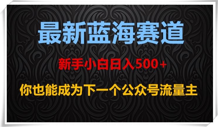 最新蓝海赛道，新手小白日入500+，你也能成为下一个公众号流量主【揭秘】_80楼网创