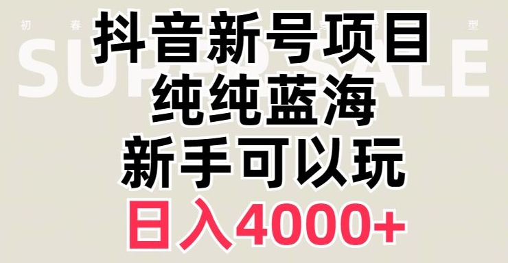 抖音蓝海赛道，必须是新账号，日入4000+【揭秘】_80楼网创