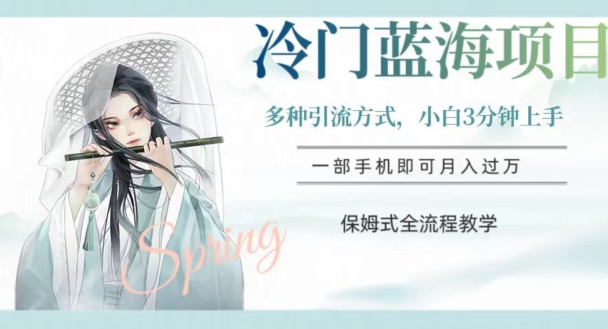 冷门蓝海项目，操作简单，小白3分钟上手，多种引流方式，保姆式全流程教学【揭秘】_80楼网创