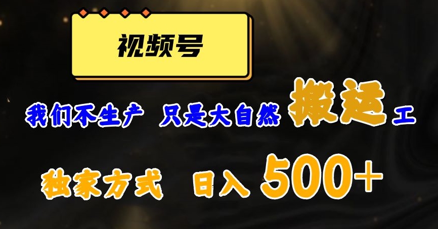 视频号轻松搬运日赚500+，一个1分钟1条原创视频【揭秘】_80楼网创