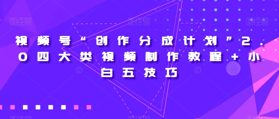 视频号“创作分成计划”2.0四大类视频制作教程+小白五技巧【揭秘】_80楼网创