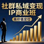 （16309期）社群私域变现IP商业班，高价值定位,精准引流,私聊成交，实践年盈利破百万