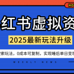 小红书虚拟资料项目：最新搜索流变现玩法，0成本简单可复制，一人多店打法，新手也可轻松日入5张+