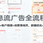 信息流广告全流程课：平台解析+账户搭建+创意落地页，数据优化 + 案例实战