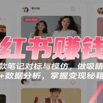 小红书赚钱课：学爆款笔记对标与模仿，做吸睛封面 + 数据分析，掌握变现秘籍