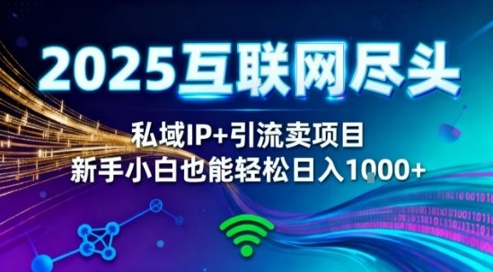 2025网创尽头王炸项目！私域IP+精准引流，新手小白在家躺賺日入1k，零经验也能上手