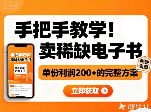 手把手教学！在小红书卖稀缺电子书，单份利润2张+的完整方案