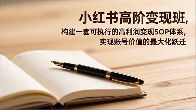 （16633期）小红书高阶变现班，构建一套可执行的高利润变现SOP体系，实现账号价值的最大化跃迁