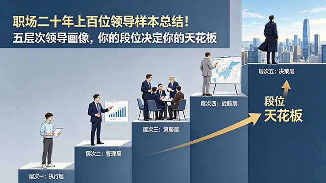 （18900期）付费文章：职场二十年上百位领导样本总结！五层次领导画像，你的段位决定你的天花板