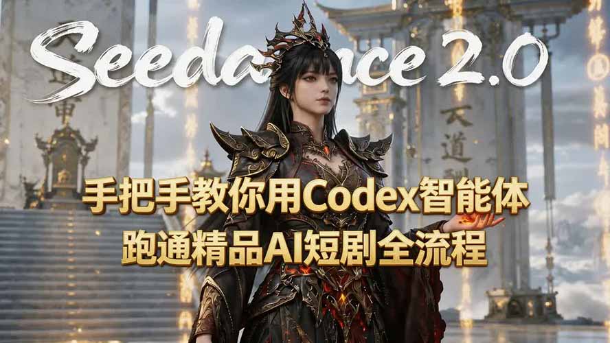 （19507期）手把手教你用Seedance2.0+Codex智能体跑通精品AI短剧全流程（附3种skill技能）