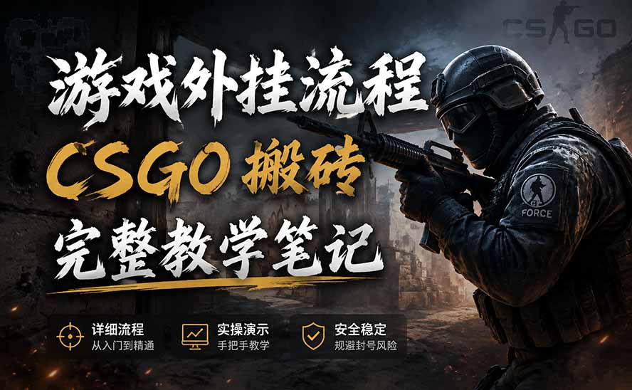 （19719期）游戏挂机全流程笔记分享，CSGO游戏搬砖，小白看了当天学会见收益